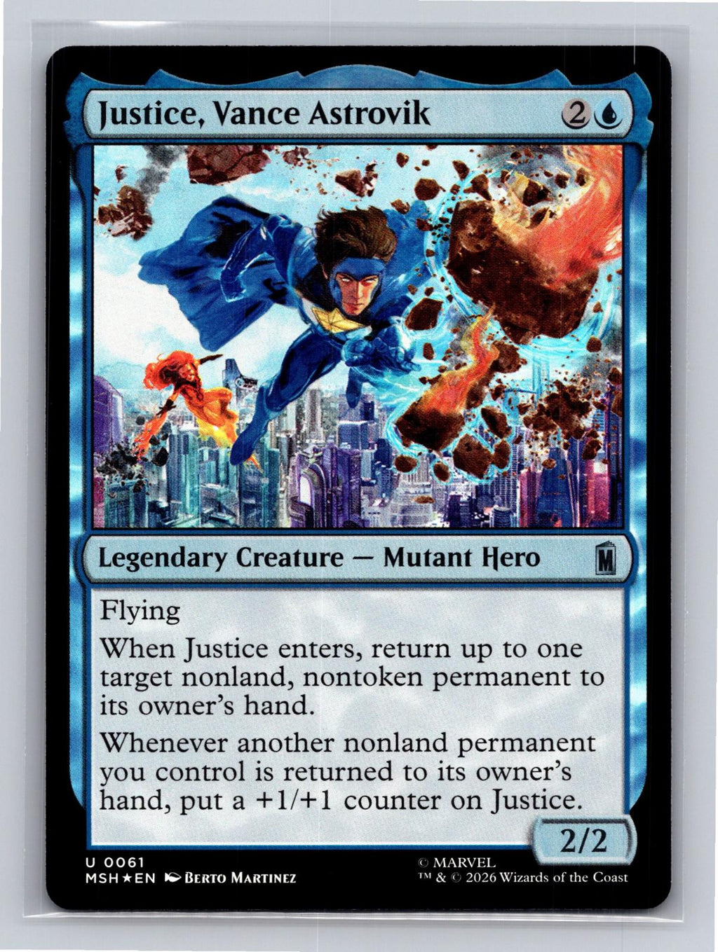 Justice, Vance Astrovik Marvel Super Heroes Magic: The Gathering Foil Near Mint
