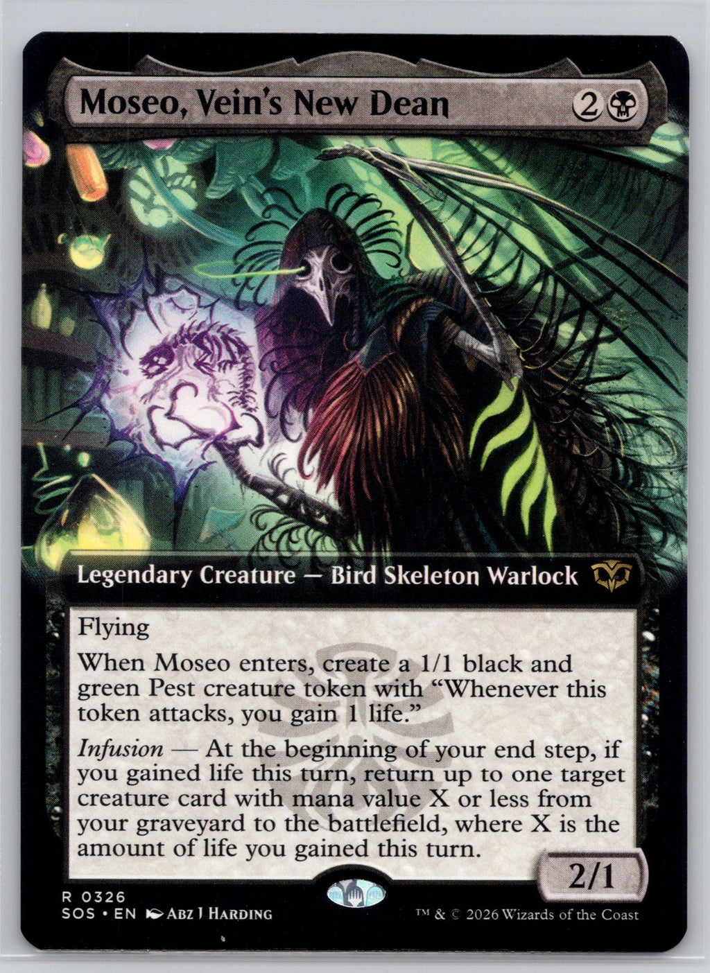 Moseo, Vein's New Dean (Extended Art) Secrets of Strixhaven M:TG NM