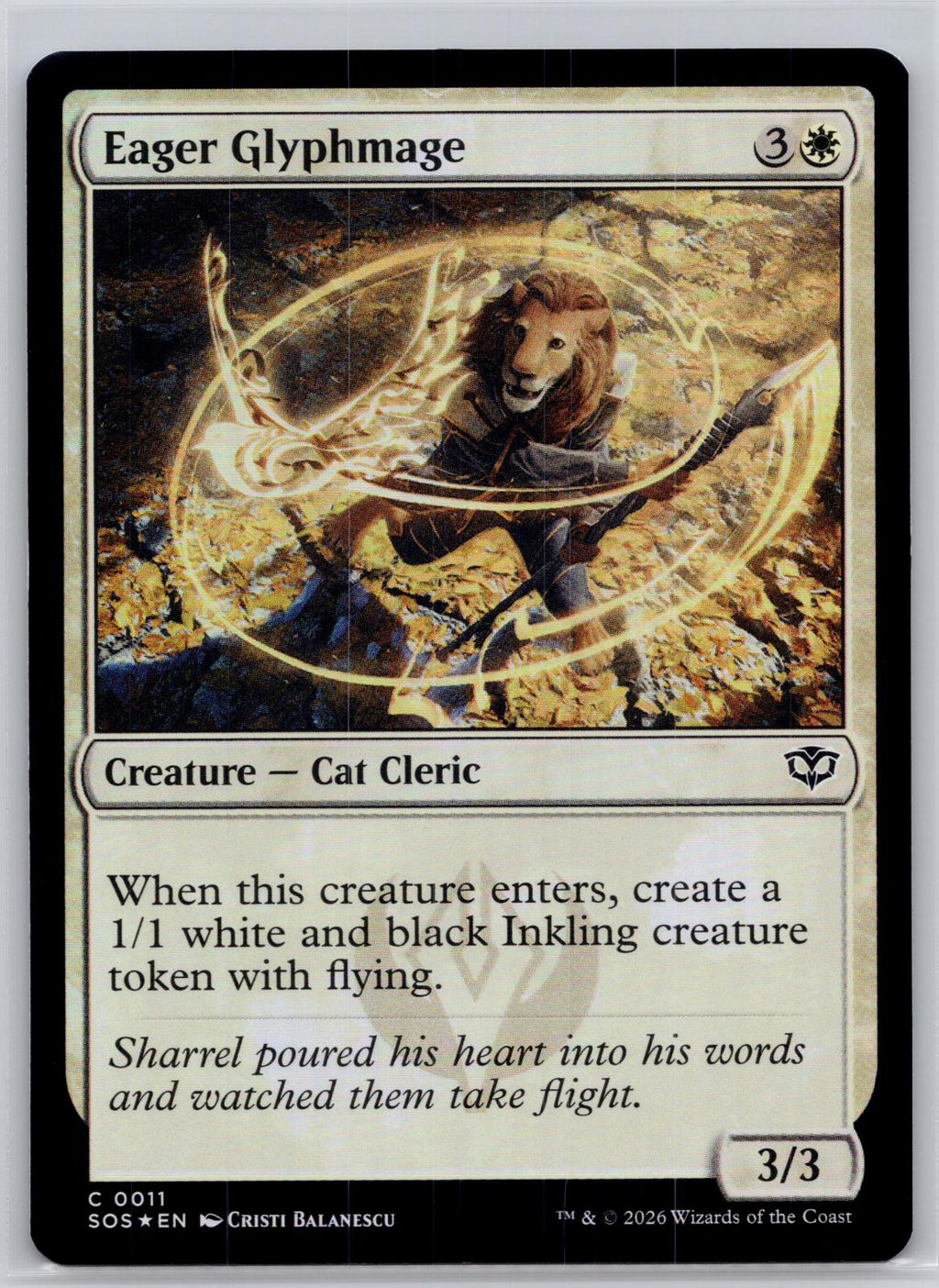Eager Glyphmage Secrets of Strixhaven Magic: The Gathering Foil Near Mint