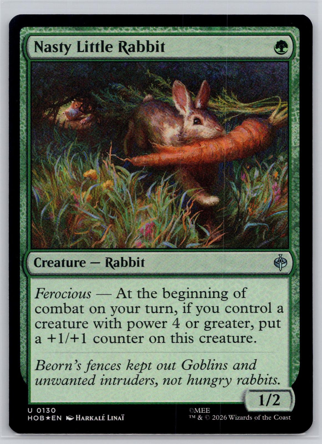 Nasty Little Rabbit The Hobbit Magic: The Gathering Foil Near Mint