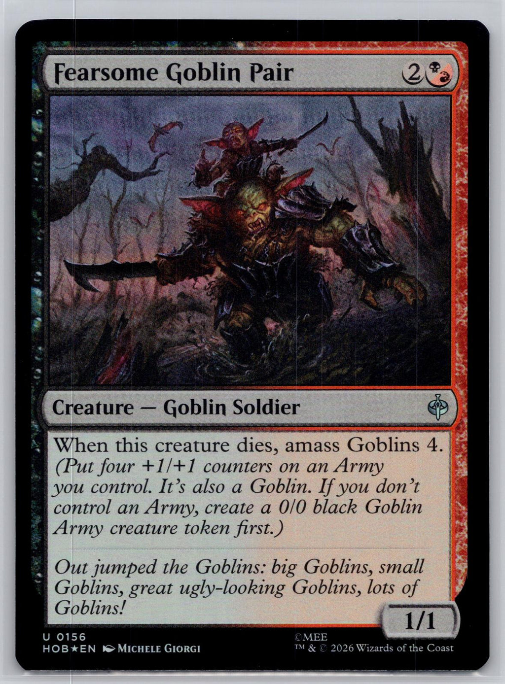 Fearsome Goblin Pair The Hobbit Magic: The Gathering Foil Near Mint