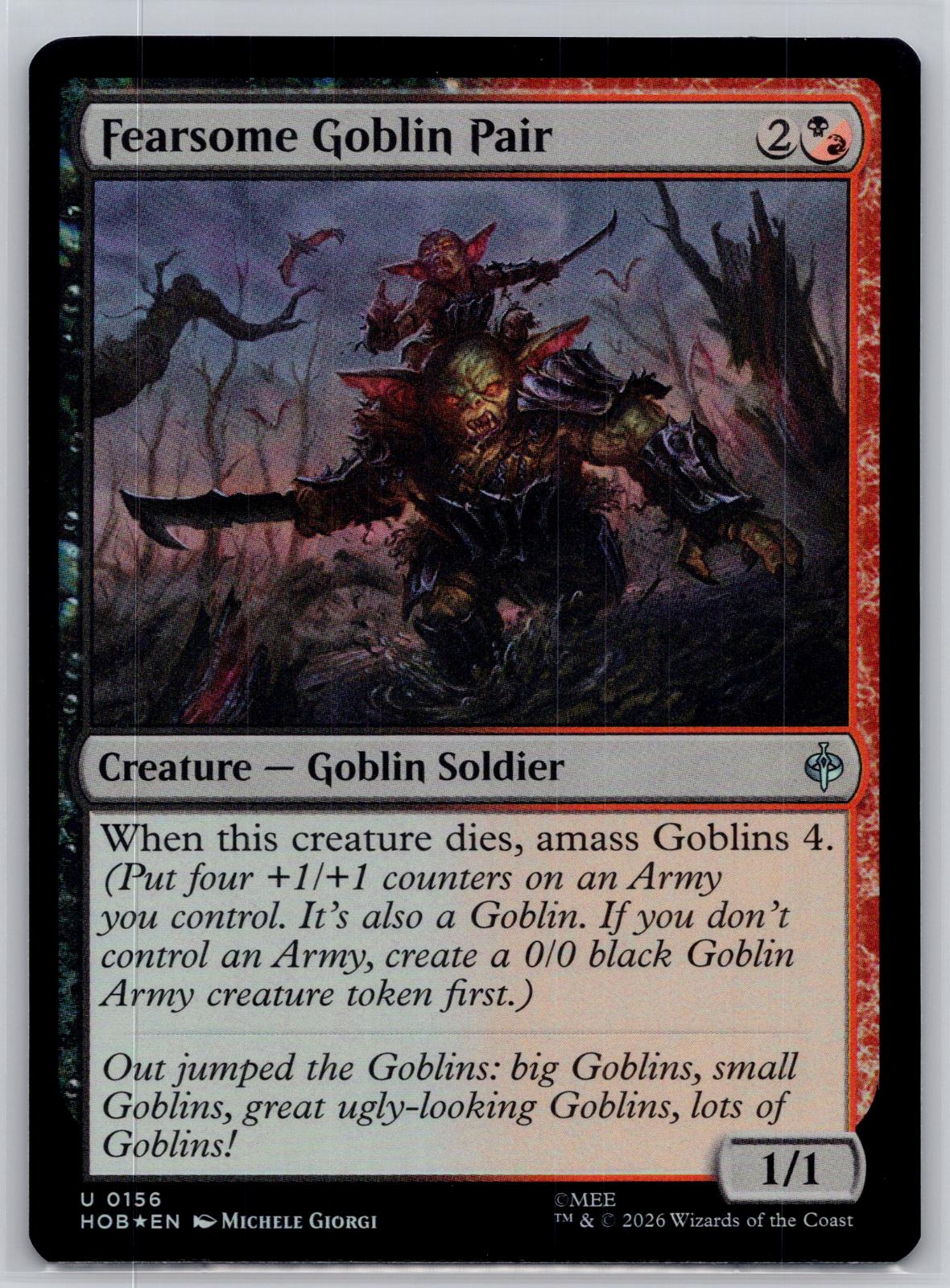 Fearsome Goblin Pair The Hobbit Magic: The Gathering Foil Near Mint