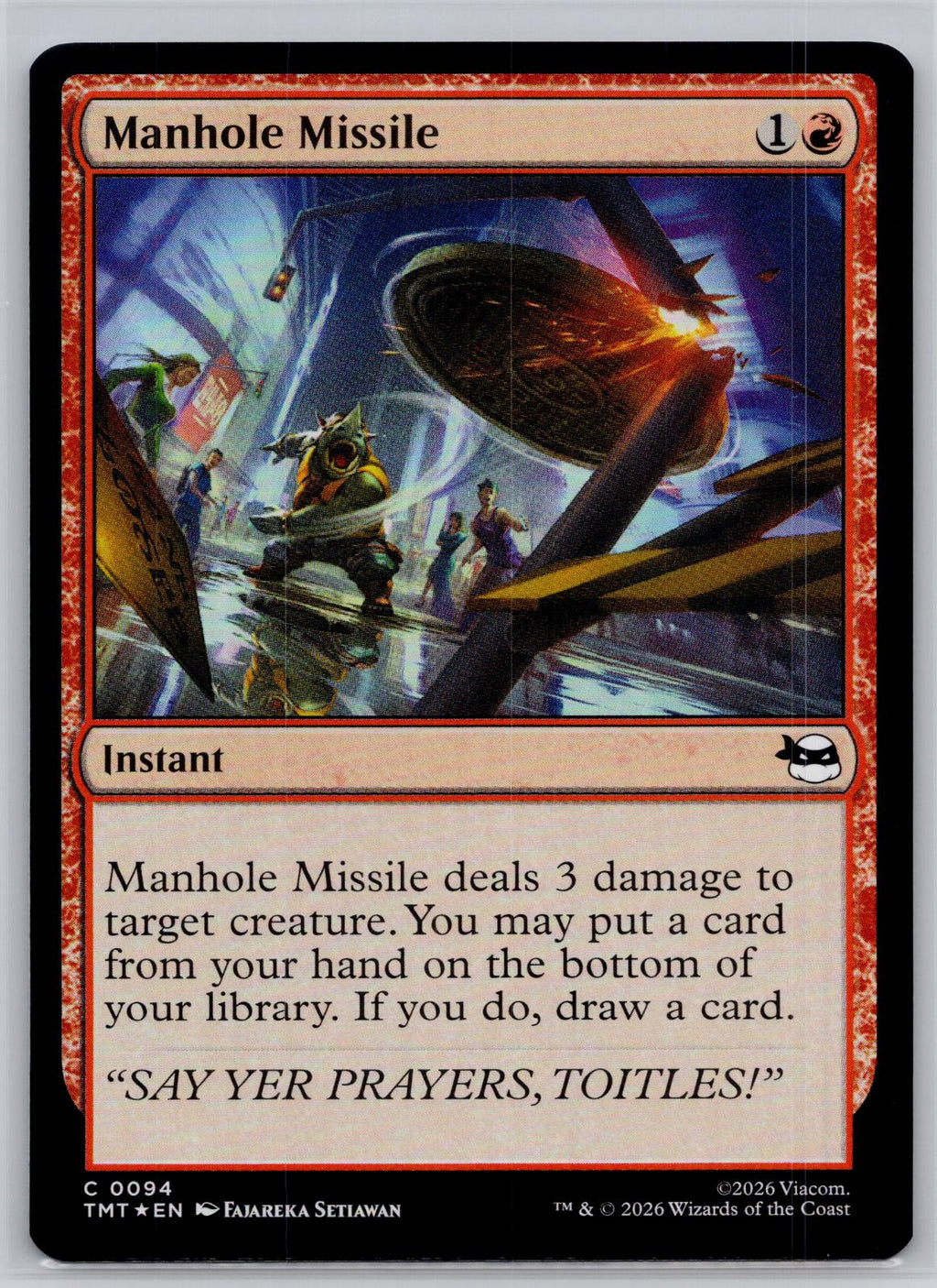 Manhole Missile Teenage Mutant Ninja Turtles Magic: The Gathering Foil Near Mint