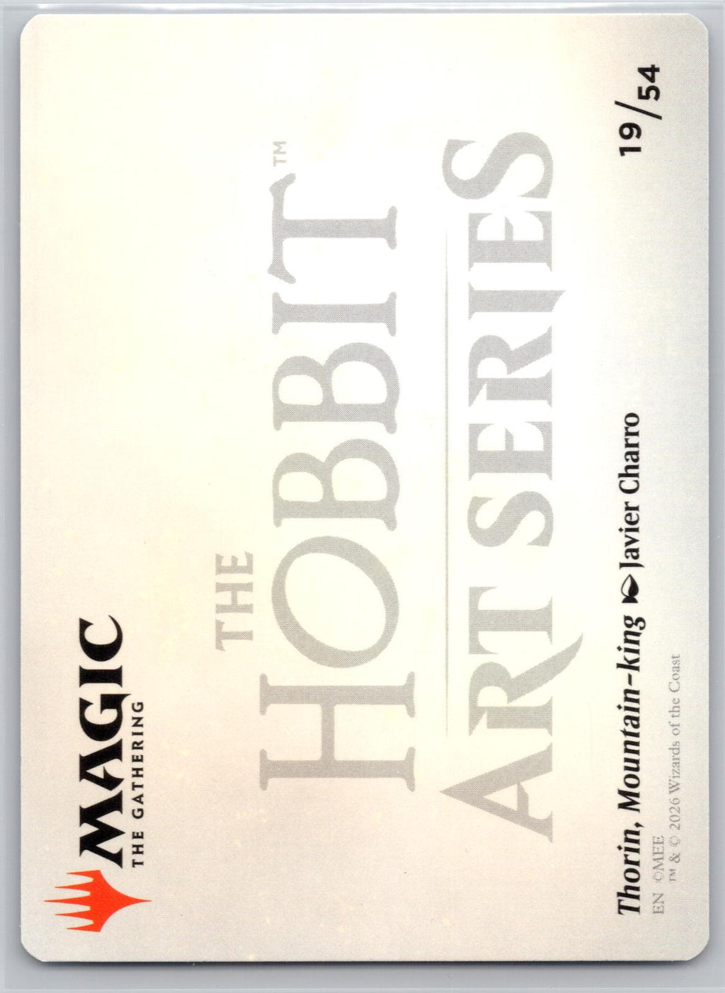 Thorin, Mountain-king Art Card Art Series: The Hobbit Magic: The Gathering NM