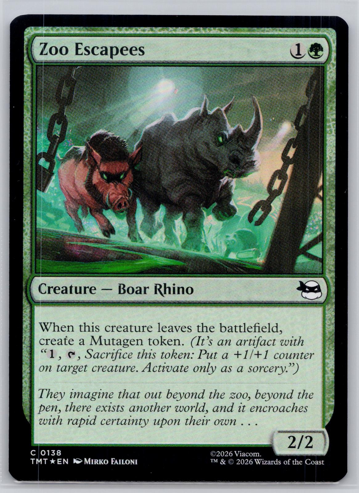 Zoo Escapees Teenage Mutant Ninja Turtles Magic: The Gathering Foil Near Mint