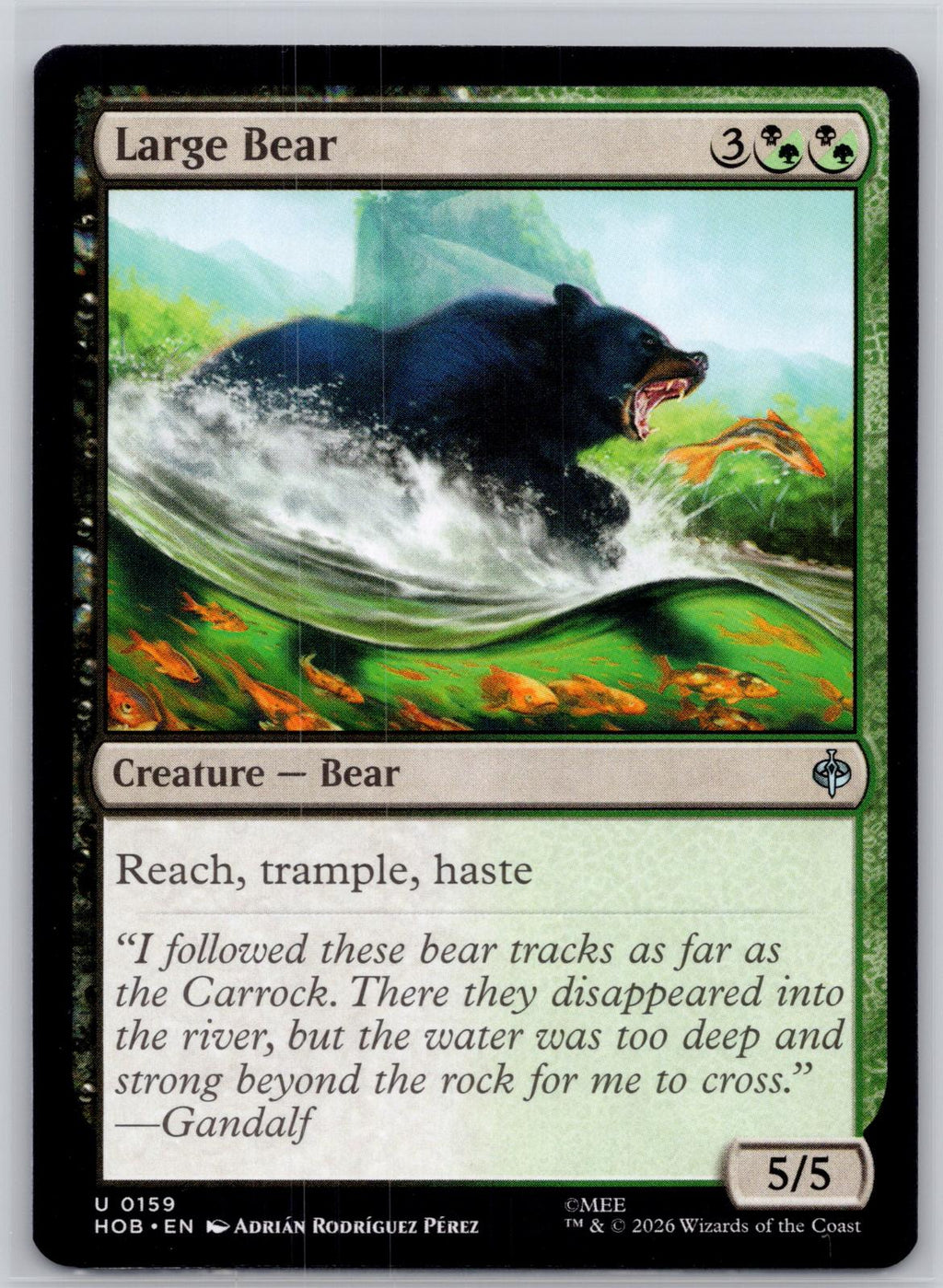 Large Bear The Hobbit Magic: The Gathering Near Mint