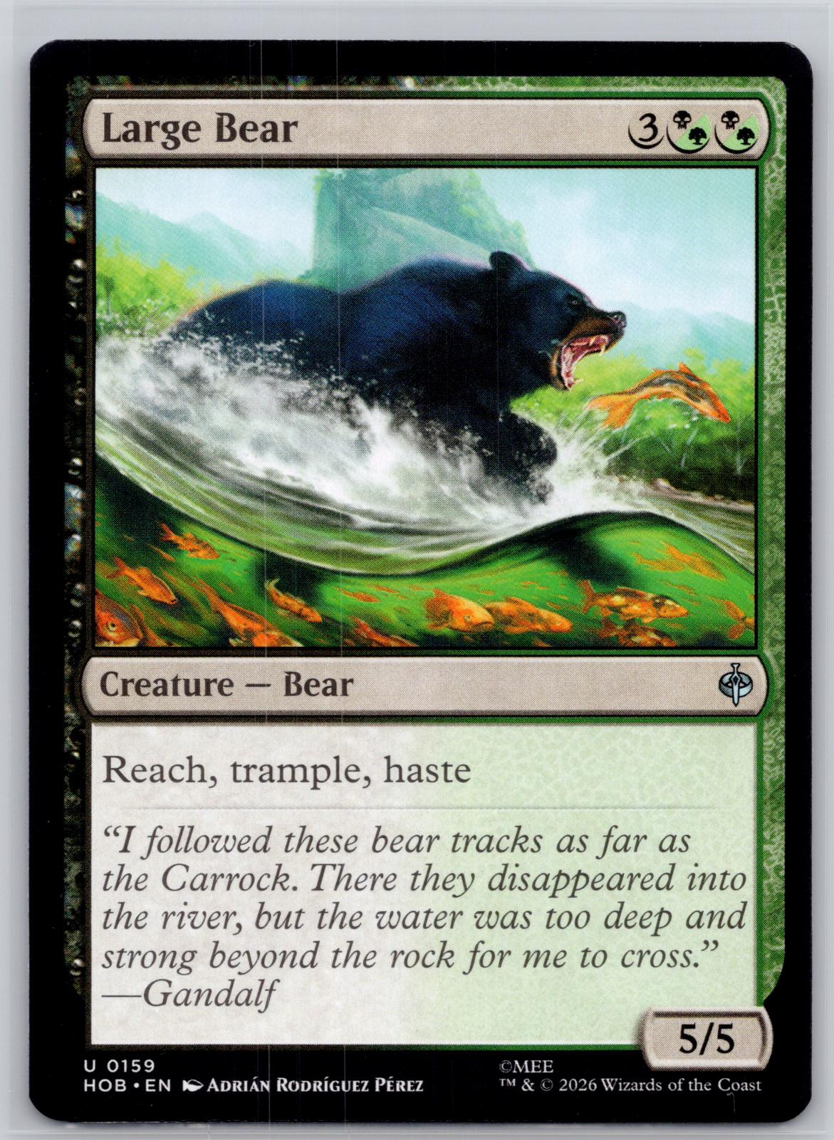 Large Bear The Hobbit Magic: The Gathering Near Mint