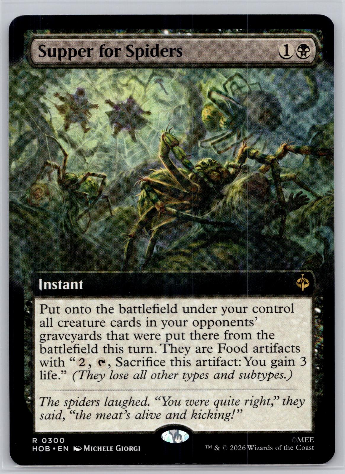 Supper for Spiders (Extended Art) The Hobbit Magic: The Gathering Near Mint