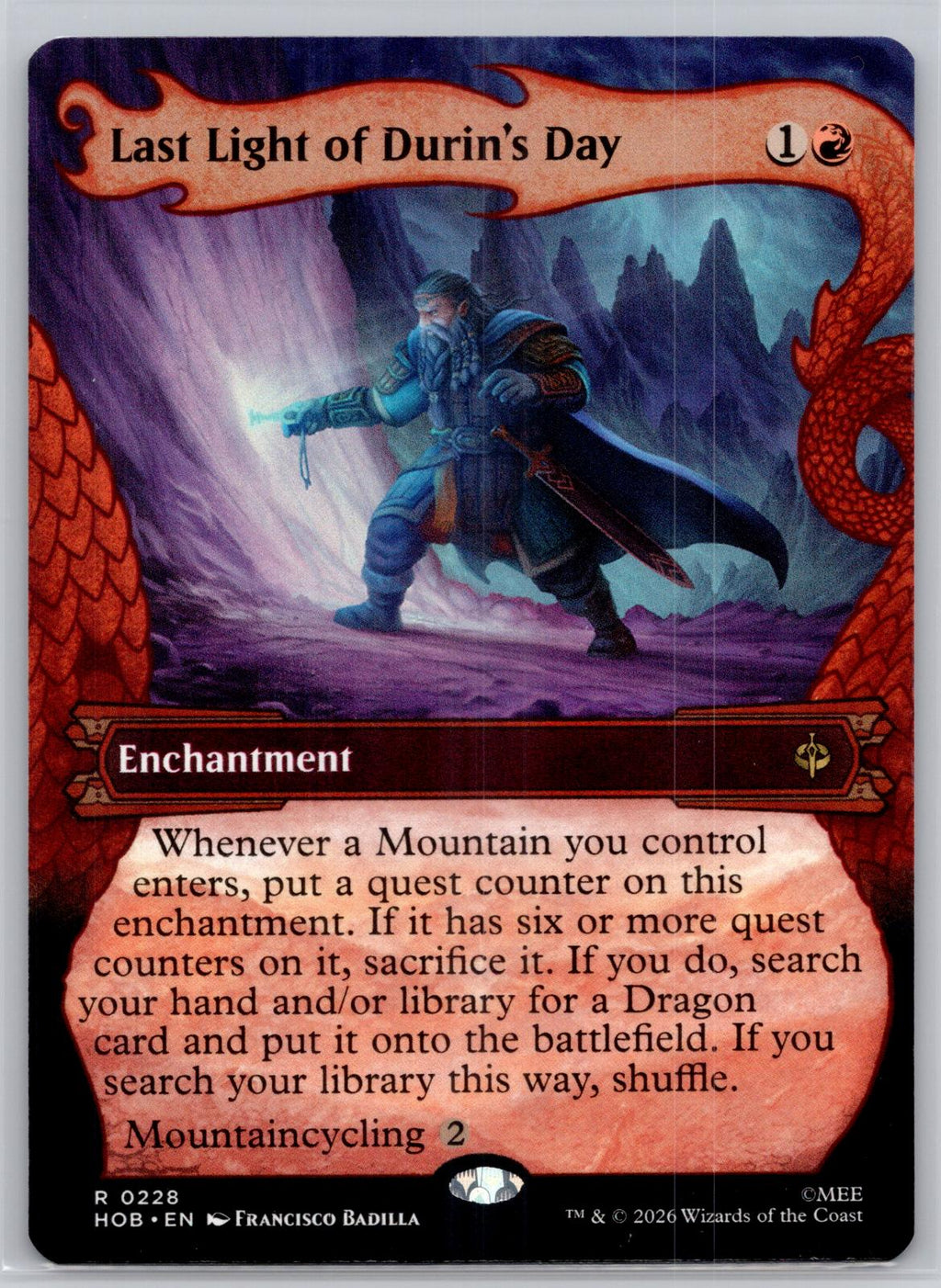 Last Light of Durin's Day (Showcase) The Hobbit Magic: The Gathering Near Mint