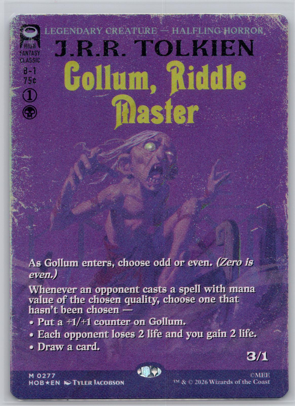 Gollum, Riddle Master (Borderless) (Surge Foil) The Hobbit M:TG NM
