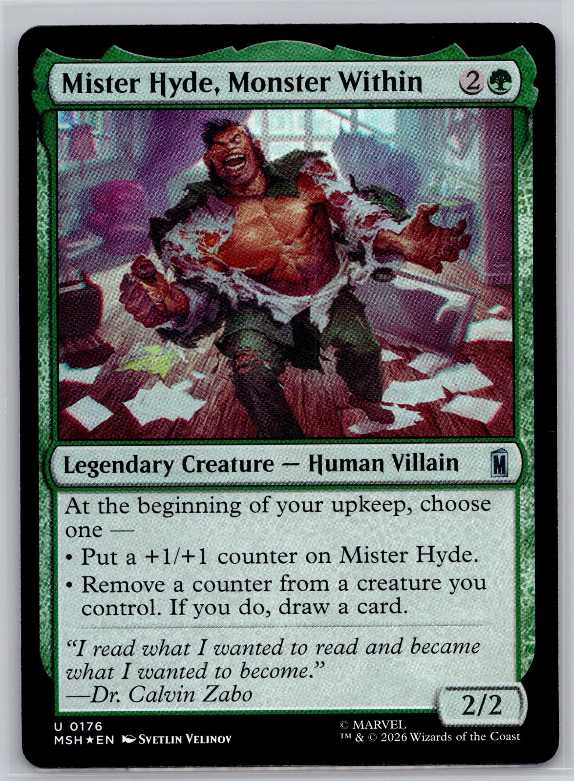 Mister Hyde, Monster Within Marvel Super Heroes Magic: The Gathering Foil NM