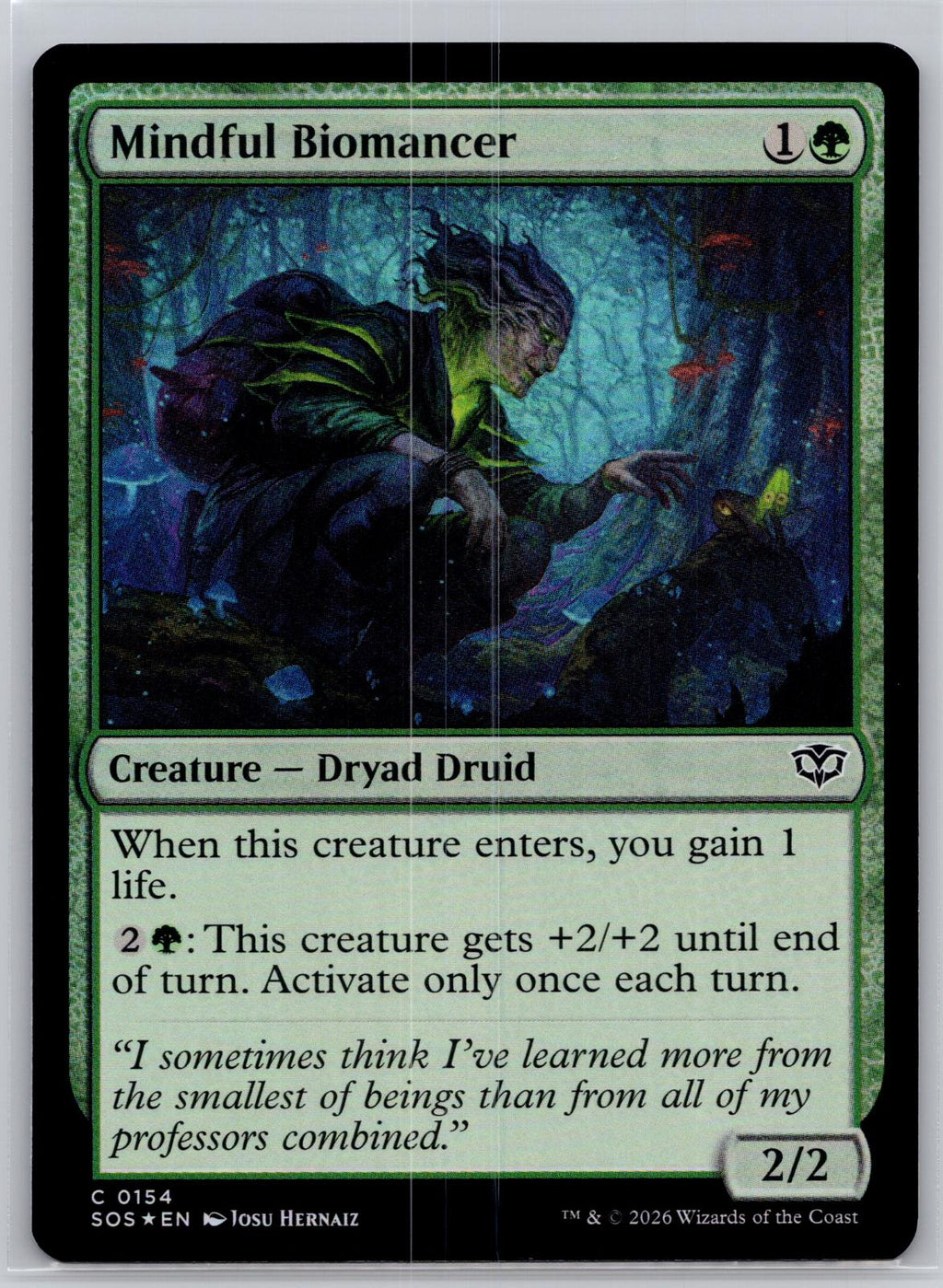 Mindful Biomancer Secrets of Strixhaven Magic: The Gathering Foil Near Mint