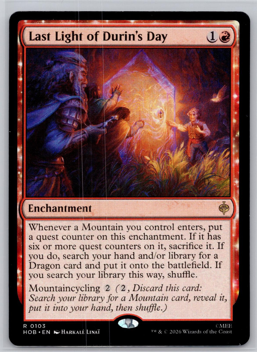 Last Light of Durin's Day The Hobbit Magic: The Gathering Near Mint