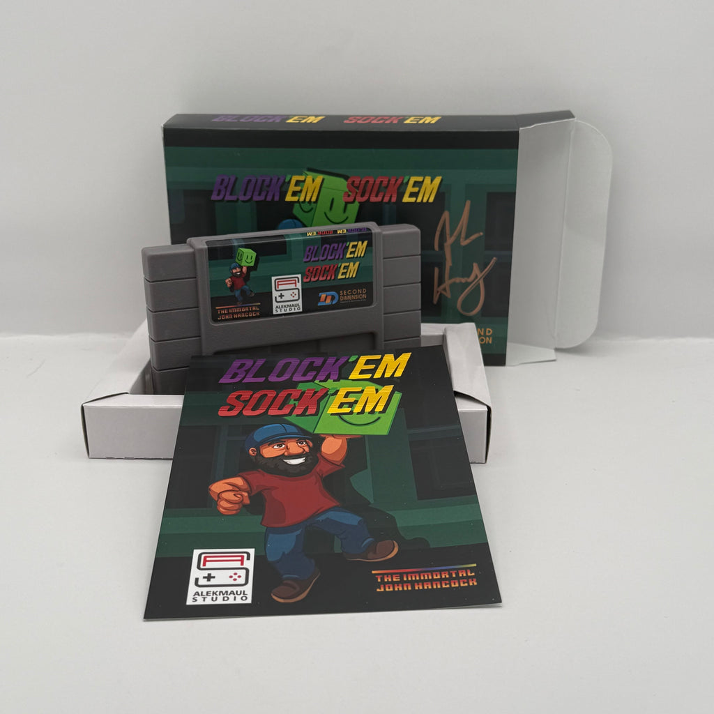 Super Block'em Sock'em (Signed by John Hancock) - SNES - CIB