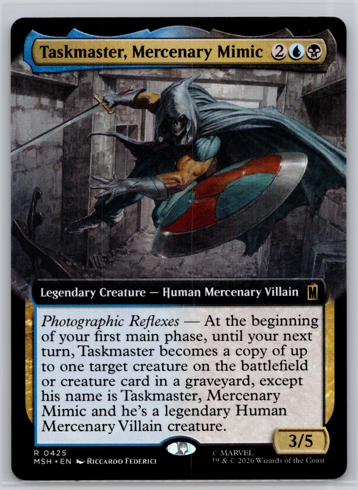 Taskmaster, Mercenary Mimic (Extended Art) Marvel Super Heroes M:TG NM