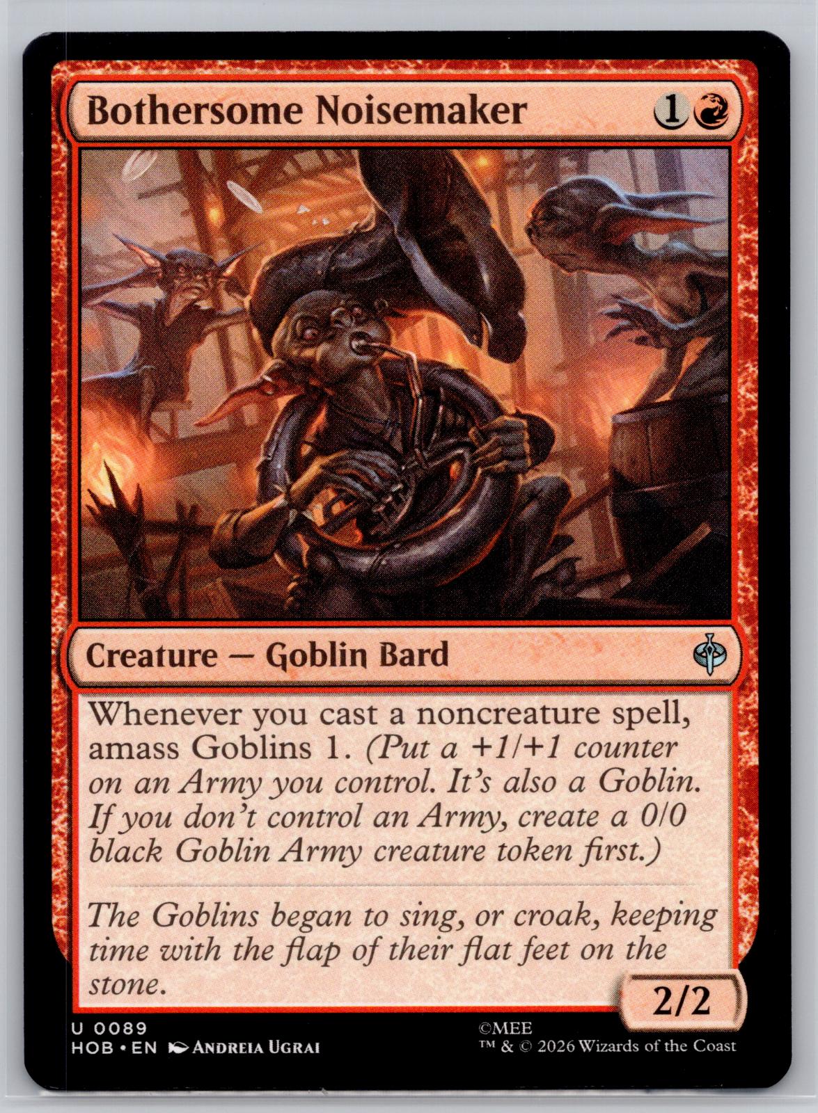 Bothersome Noisemaker The Hobbit Magic: The Gathering Near Mint