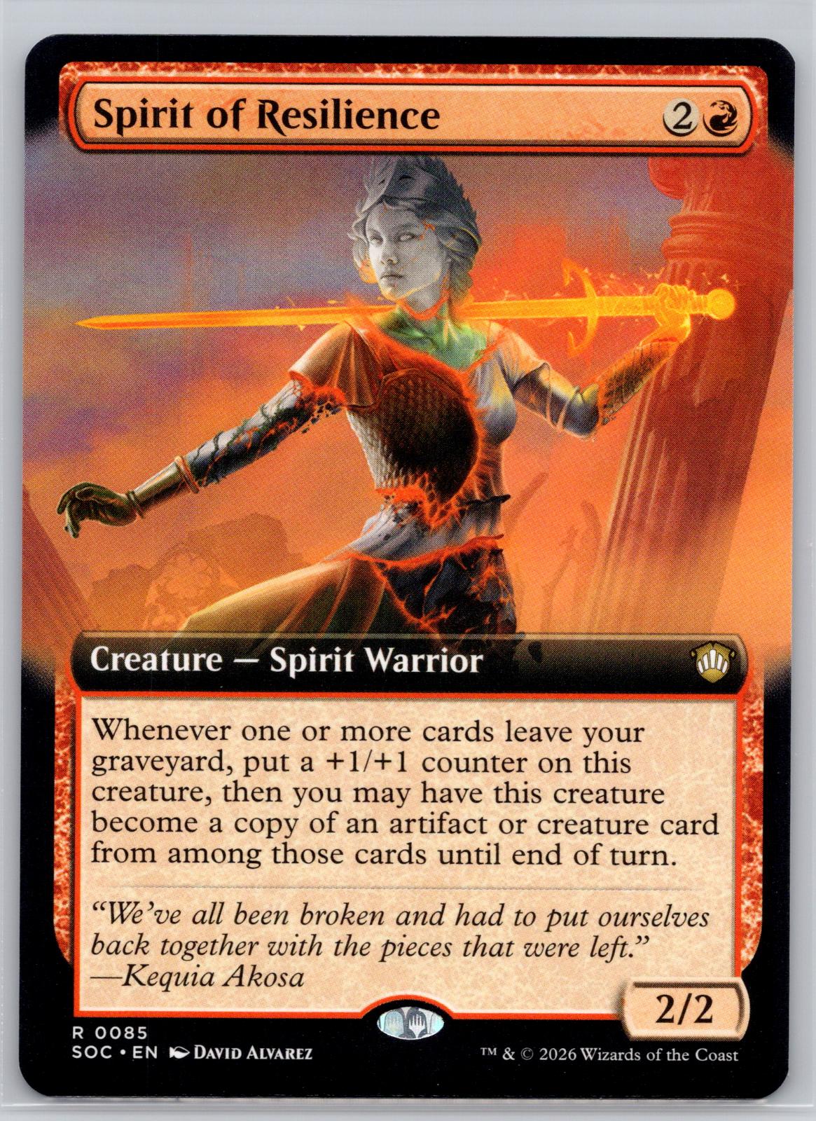 Spirit of Resilience (Extended Art) Commander: Secrets of Strixhaven M:TG NM