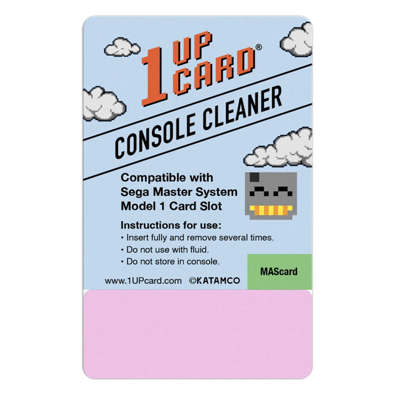 1UPcard™ Video Game Console Cleaner Compatible with Sega Master System Model 1 Card Slot