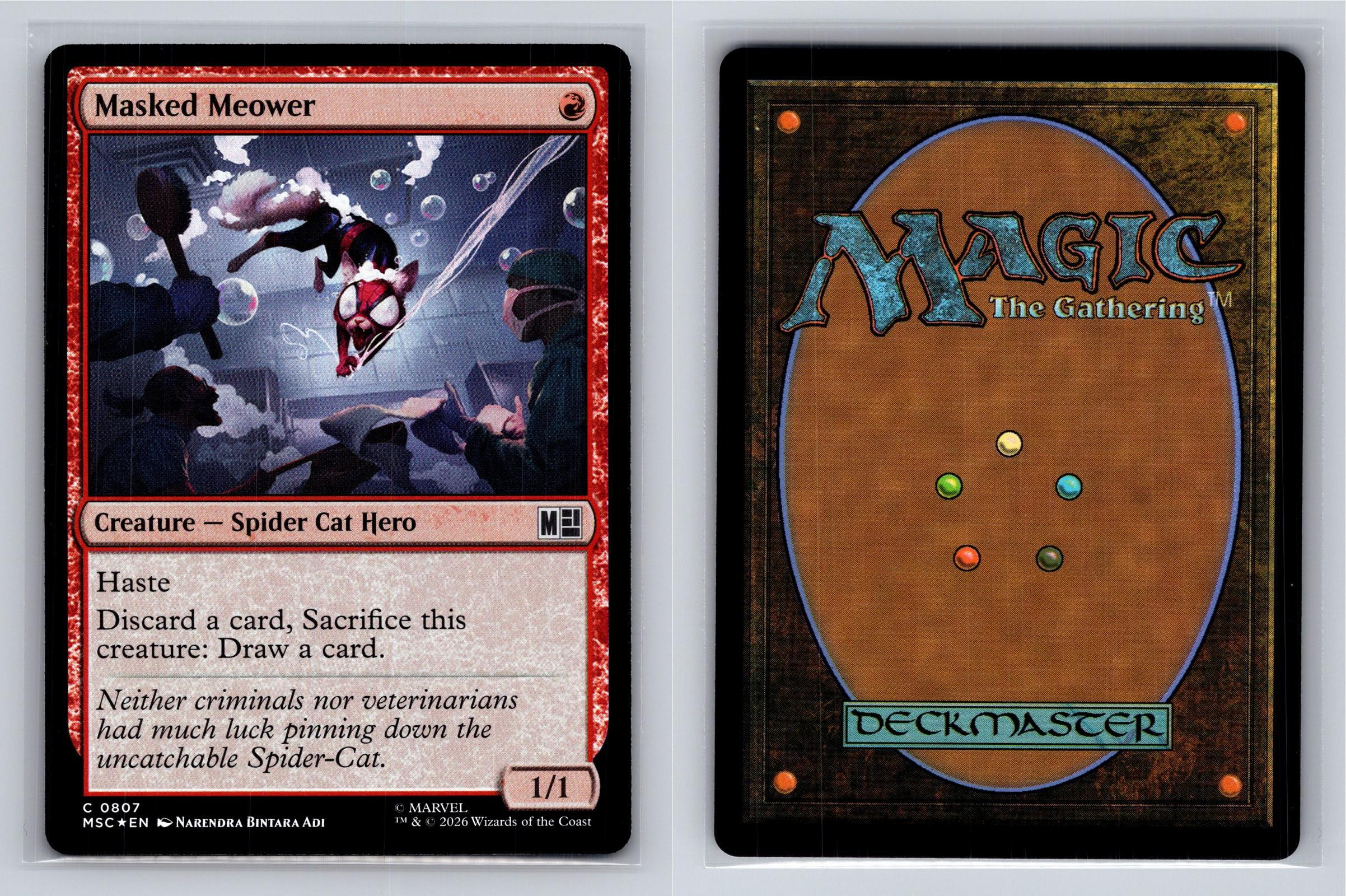 Masked Meower Commander: Marvel Super Heroes Magic: The Gathering Foil Near Mint