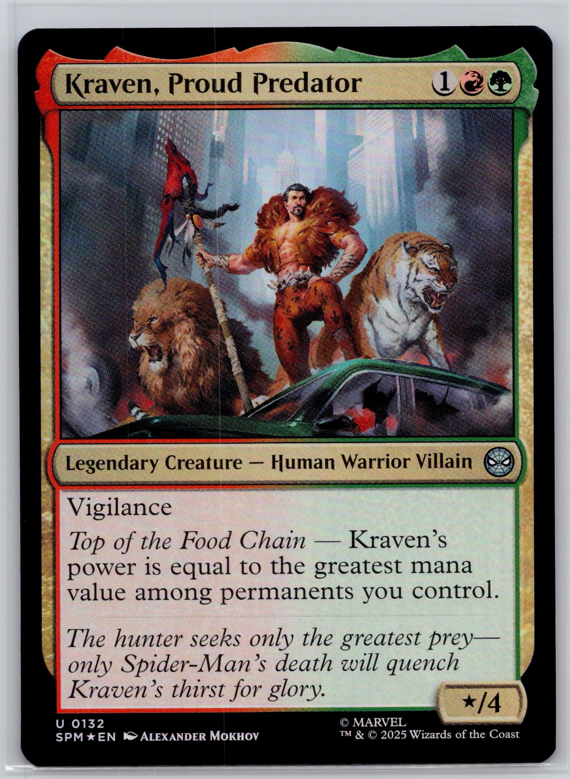 Kraven, Proud Predator Marvel's Spider-Man Magic: The Gathering Foil Near Mint