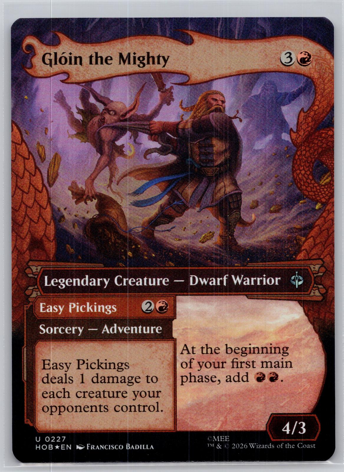 Gloin the Mighty (Showcase) The Hobbit Magic: The Gathering Foil Near Mint