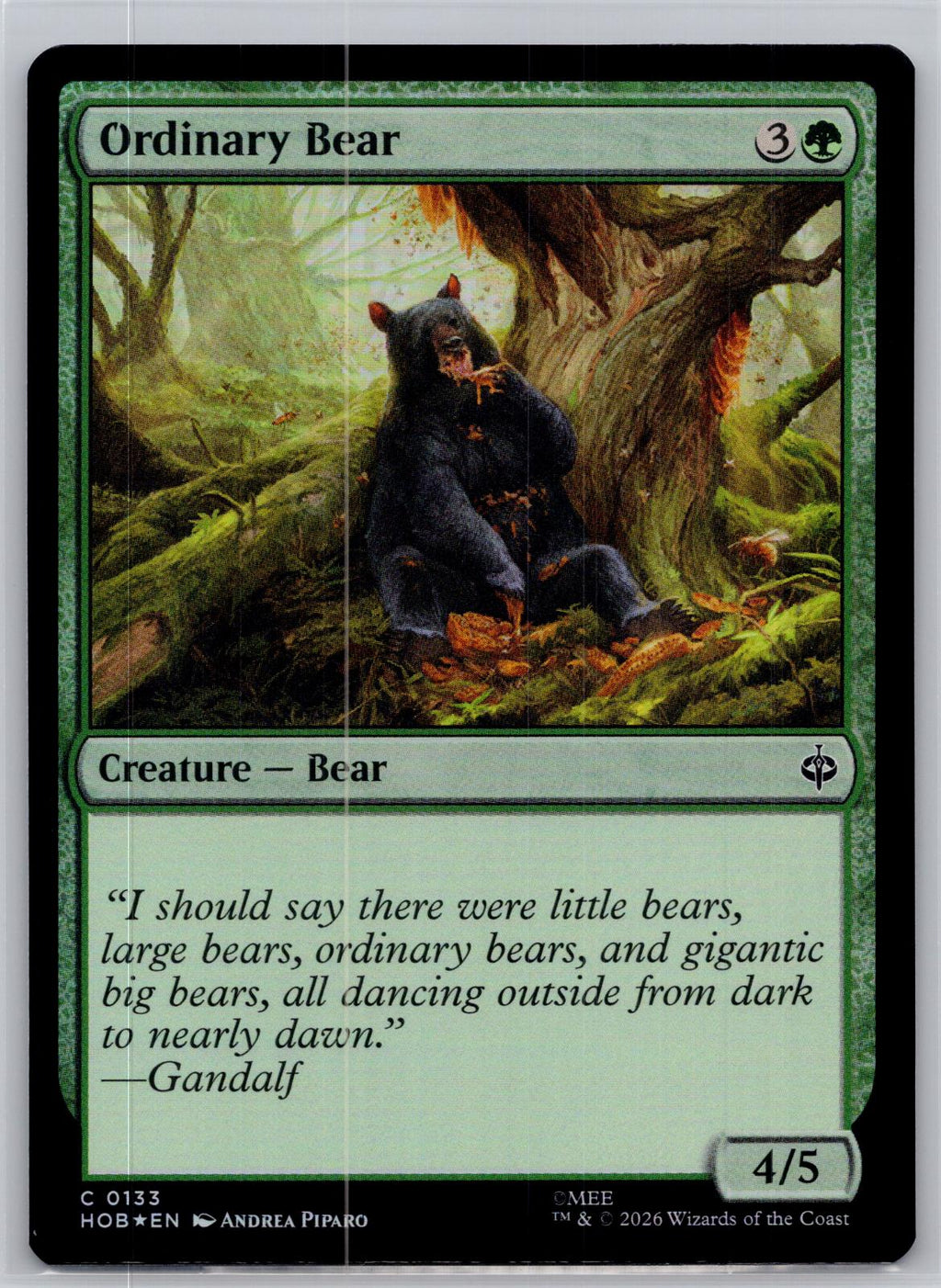 Ordinary Bear The Hobbit Magic: The Gathering Foil Near Mint