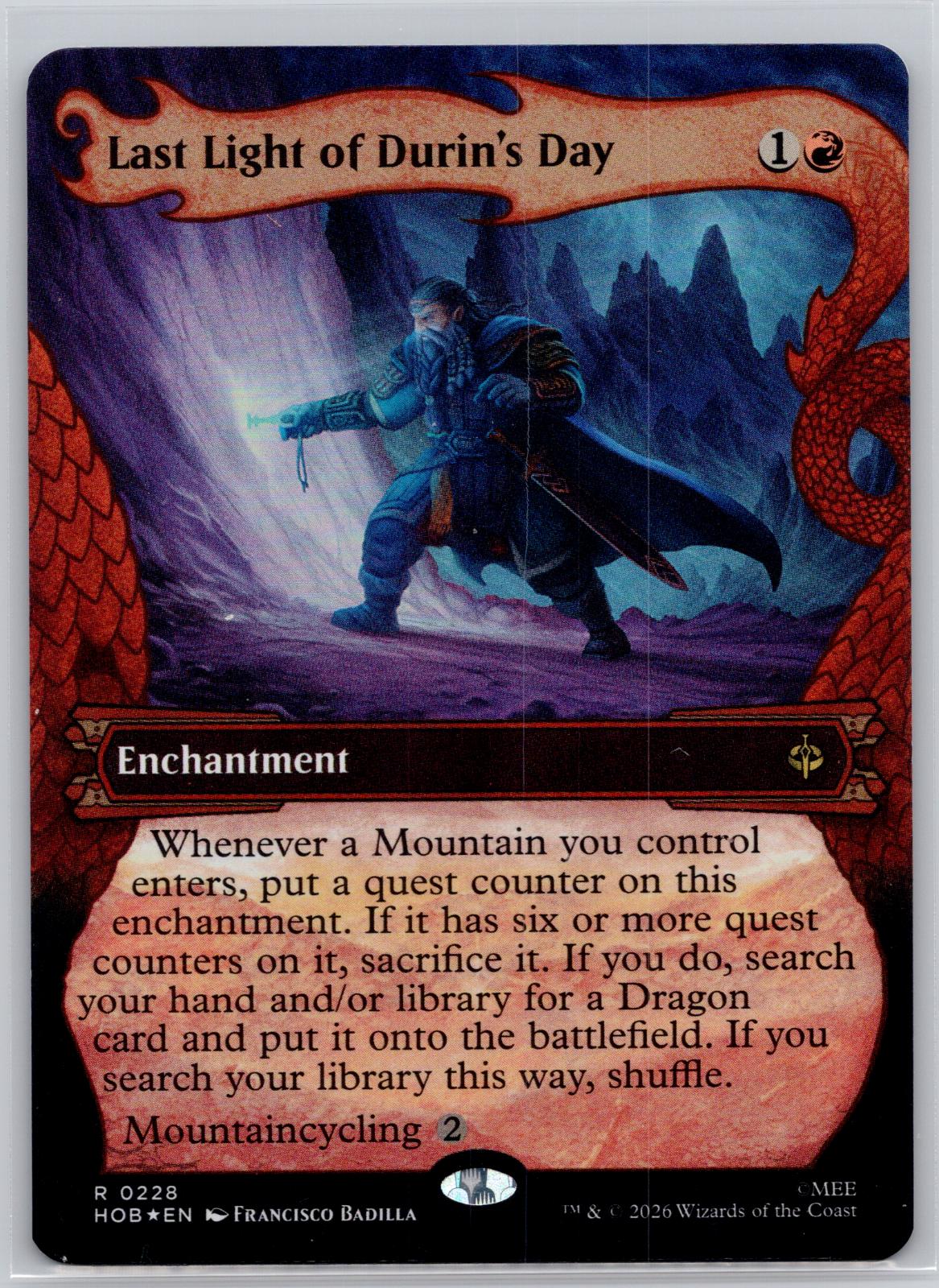 Last Light of Durin's Day (Showcase) The Hobbit Magic: The Gathering Foil NM