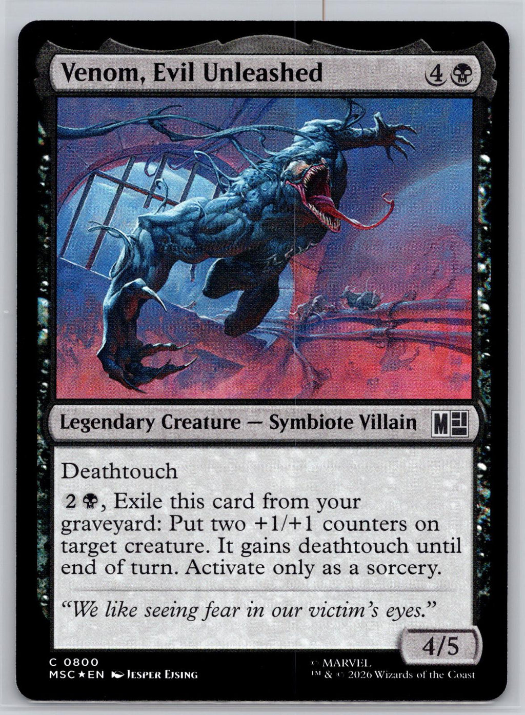 Venom, Evil Unleashed Commander: Marvel Super Heroes M:TG Foil NM