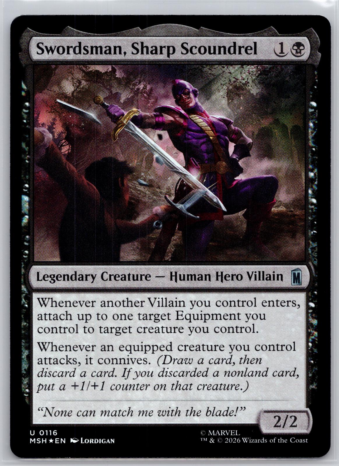 Swordsman, Sharp Scoundrel Marvel Super Heroes Magic: The Gathering Foil NM