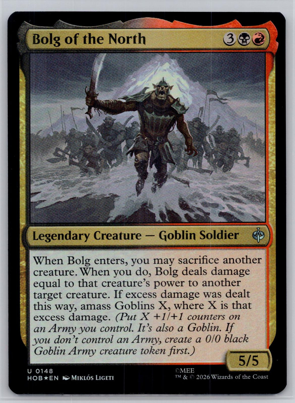 Bolg of the North The Hobbit Magic: The Gathering Foil Near Mint