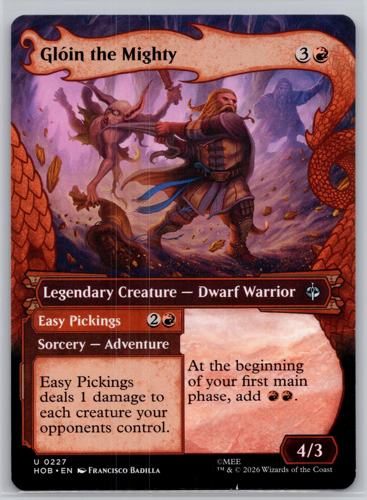 Gloin the Mighty (Showcase) The Hobbit Magic: The Gathering Near Mint