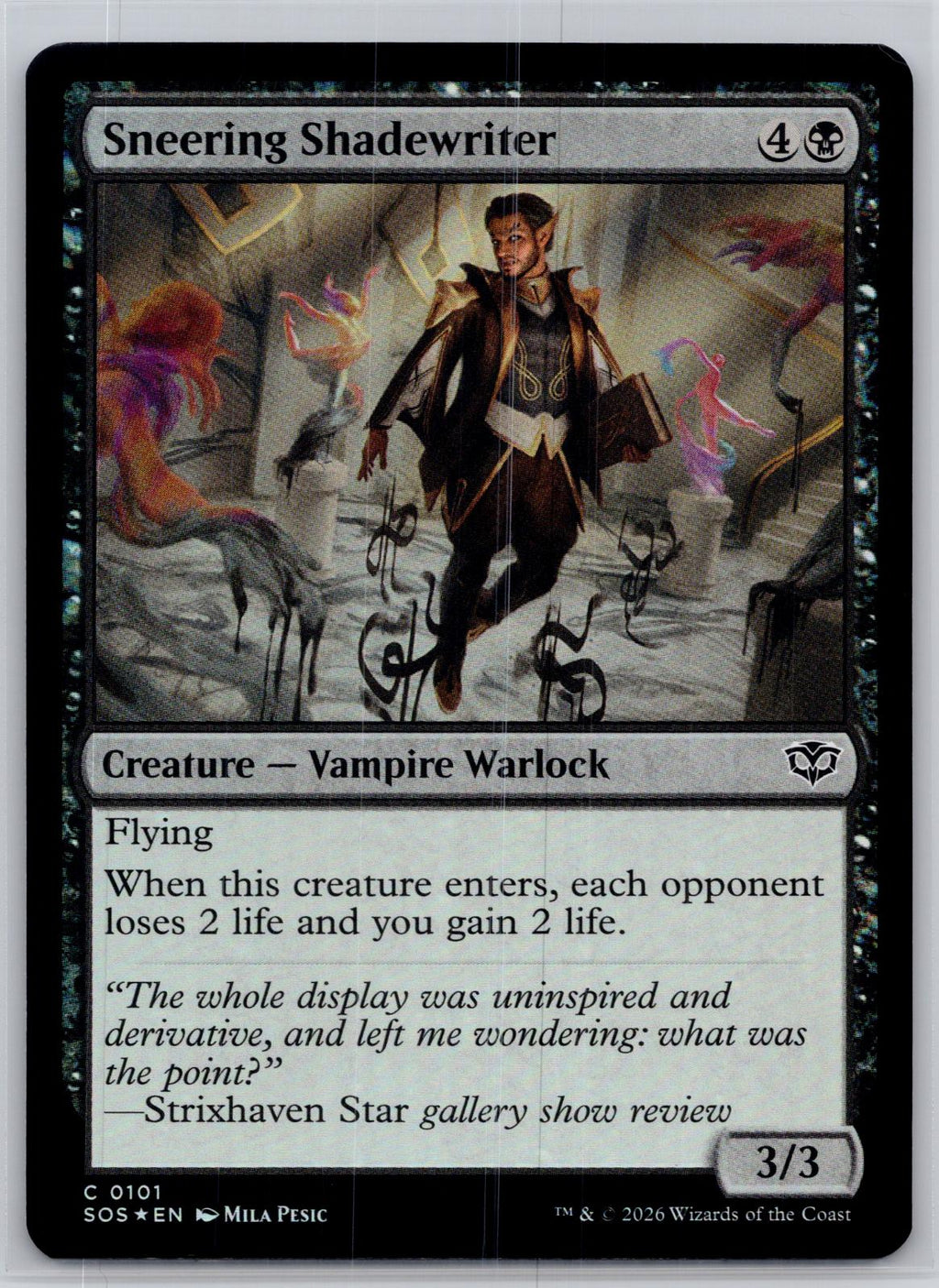 Sneering Shadewriter Secrets of Strixhaven Magic: The Gathering Foil Near Mint