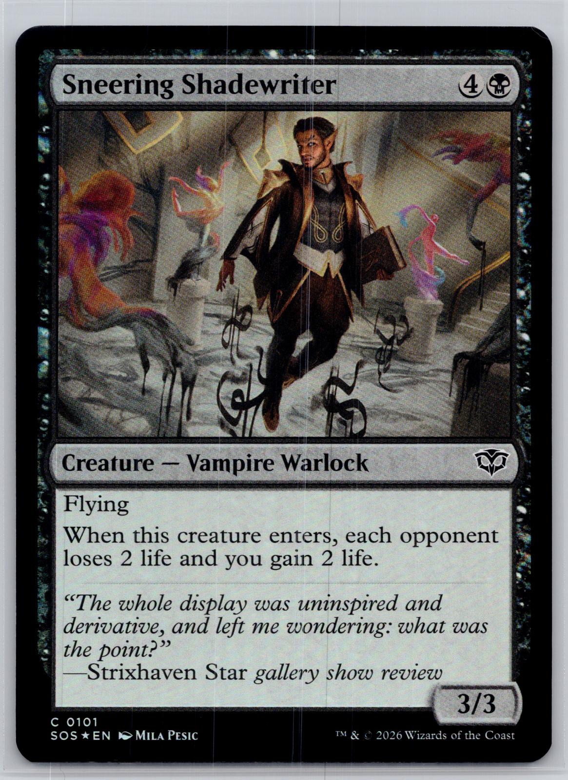 Sneering Shadewriter Secrets of Strixhaven Magic: The Gathering Foil Near Mint