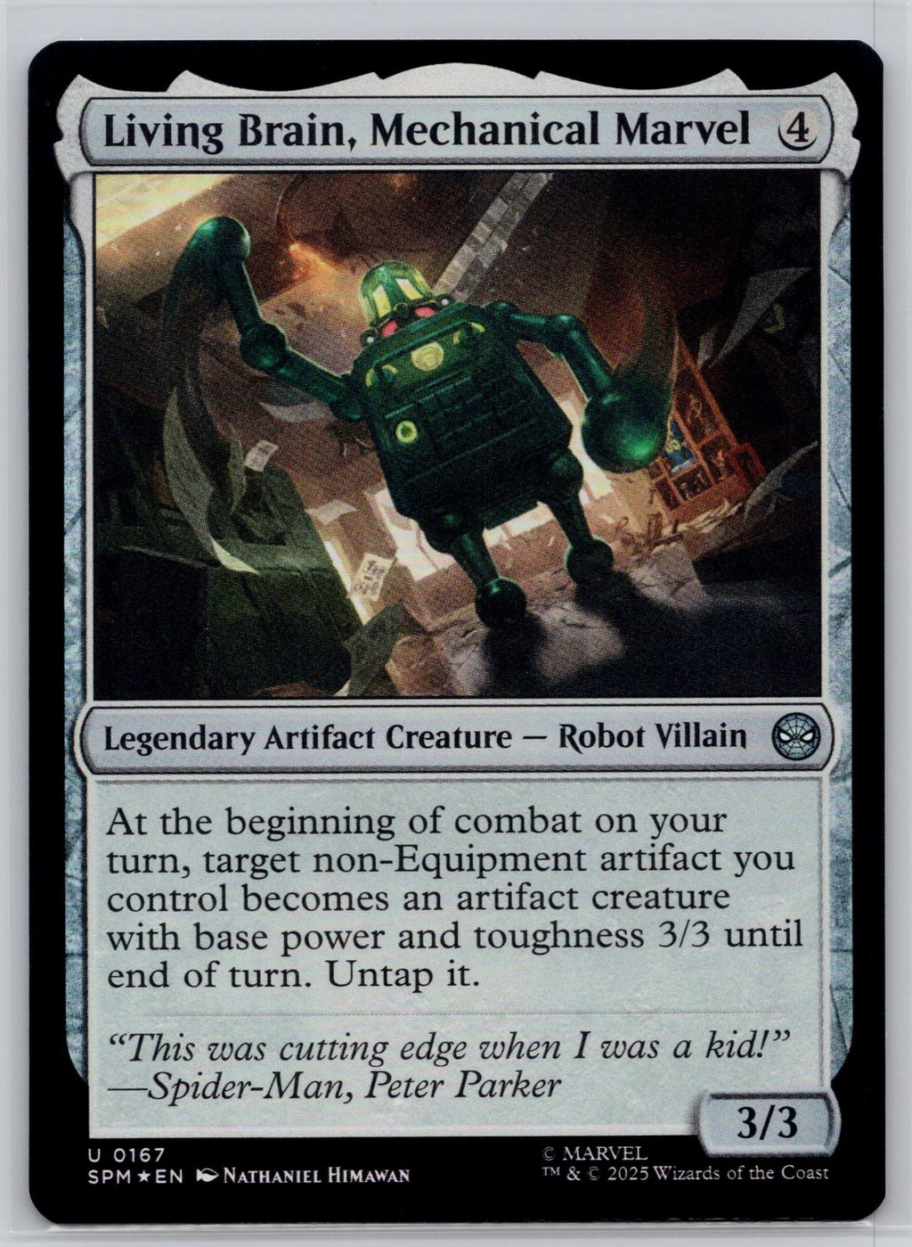 Living Brain, Mechanical Marvel Marvel's Spider-Man Magic: The Gathering Foil NM
