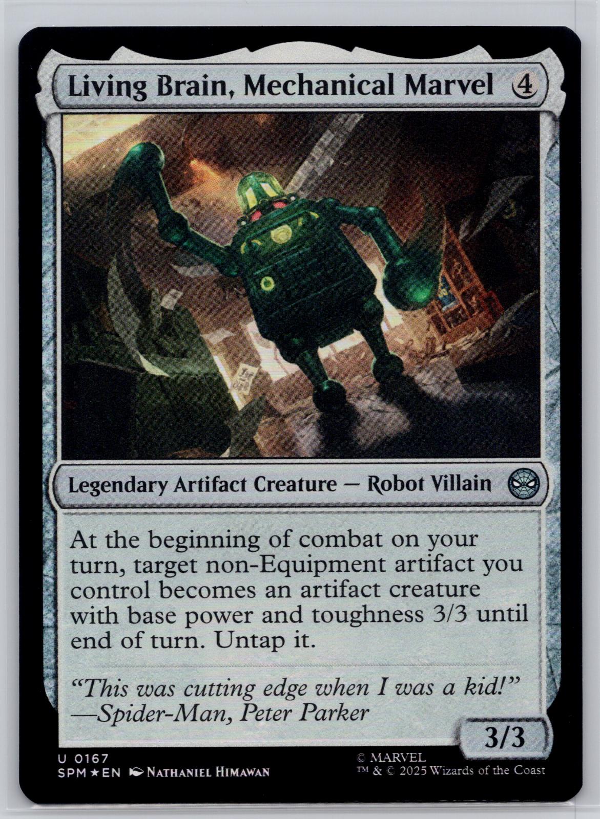 Living Brain, Mechanical Marvel Marvel's Spider-Man Magic: The Gathering Foil NM