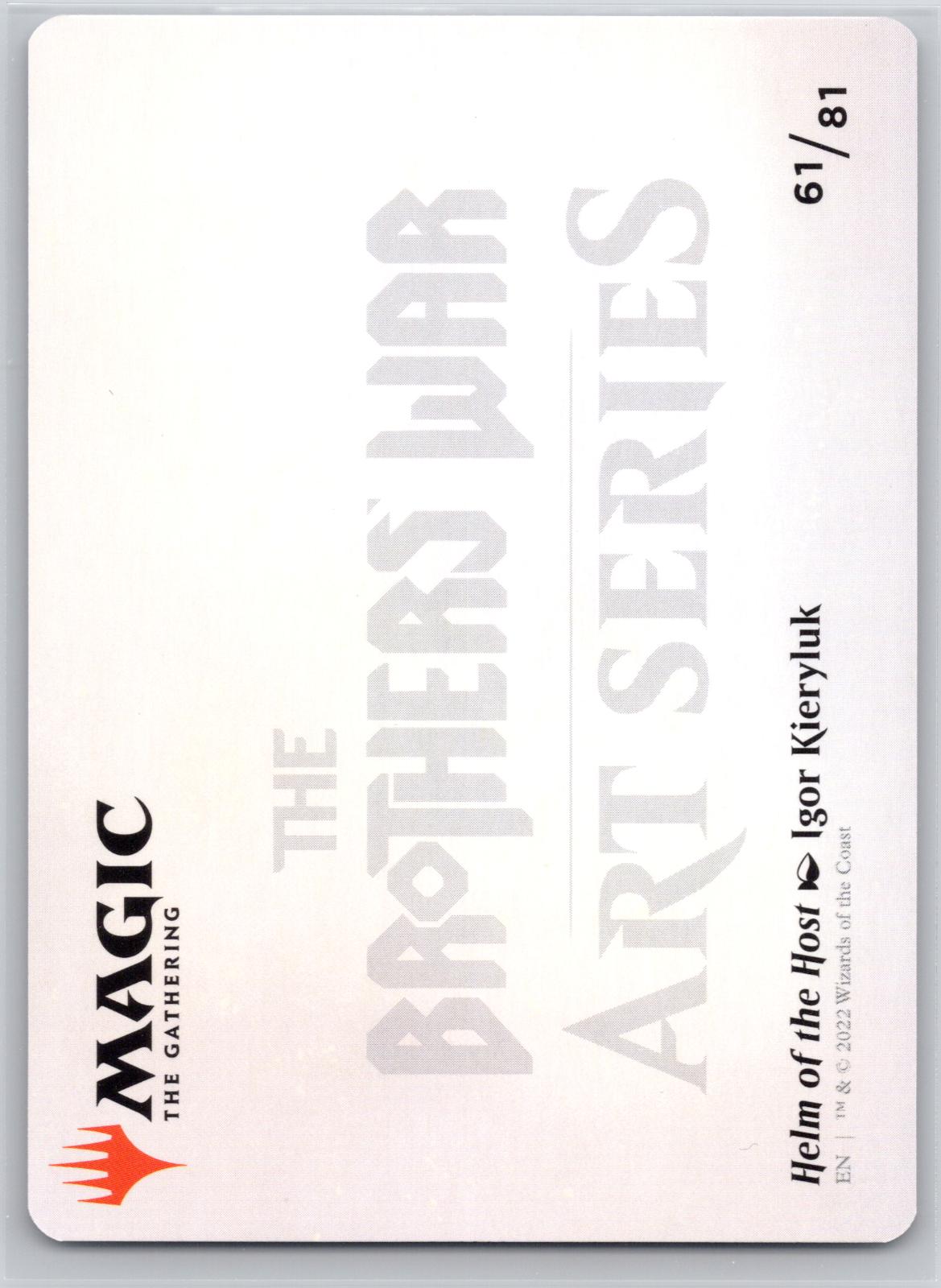 Helm of the Host Art Card Art Series: The Brothers' War Magic: The Gathering NM