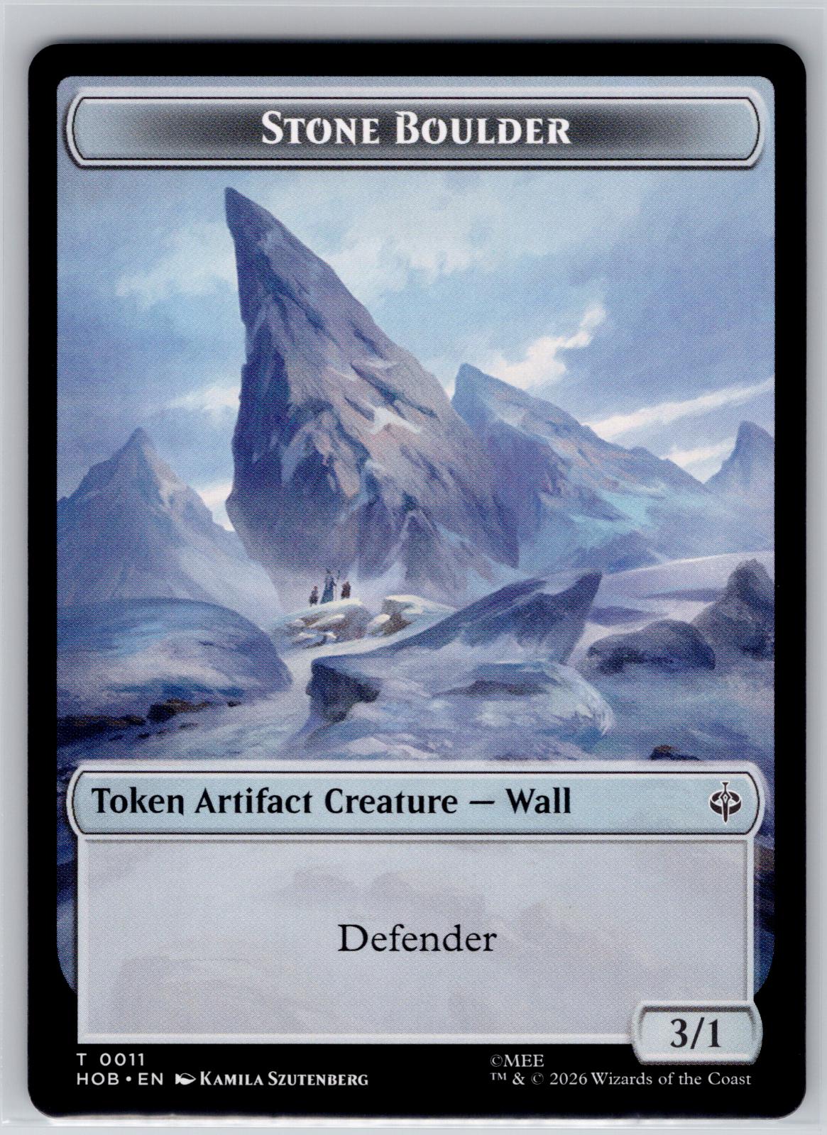 Stone Boulder // Dragon Double-Sided Token The Hobbit Magic: The Gathering NM
