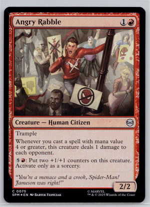 Angry Rabble Marvel's Spider-Man Magic: The Gathering Foil Near Mint
