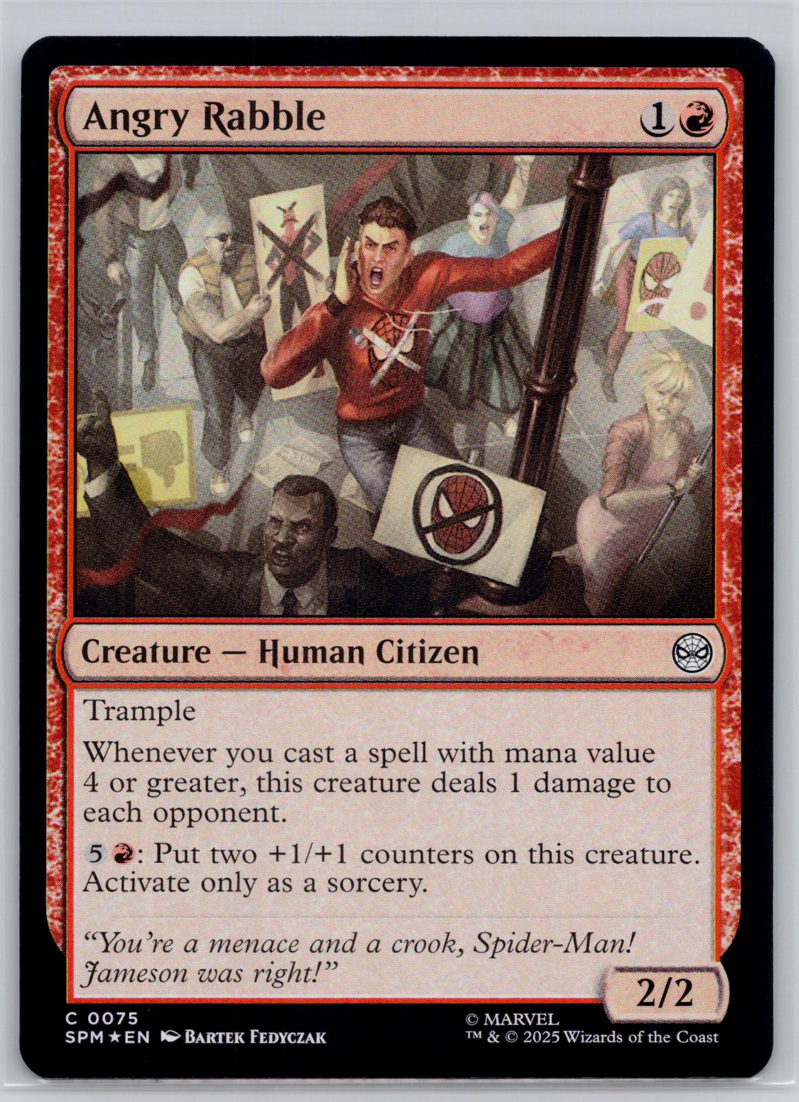 Angry Rabble Marvel's Spider-Man Magic: The Gathering Foil Near Mint