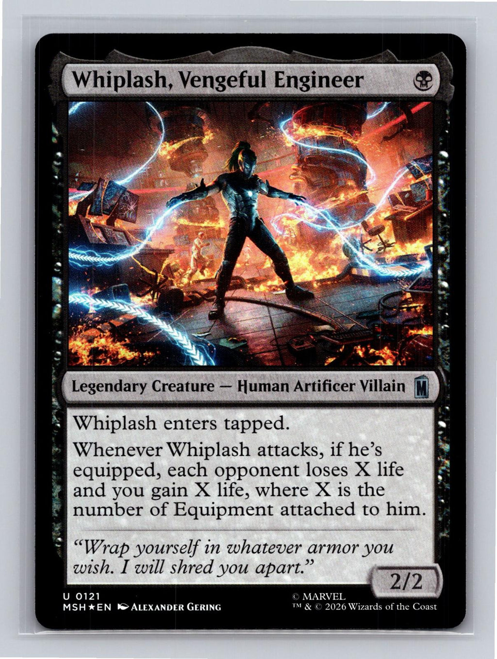 Whiplash, Vengeful Engineer Marvel Super Heroes Magic: The Gathering Foil NM