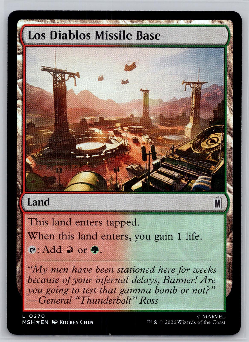 Los Diablos Missile Base Marvel Super Heroes Magic: The Gathering Foil Near Mint