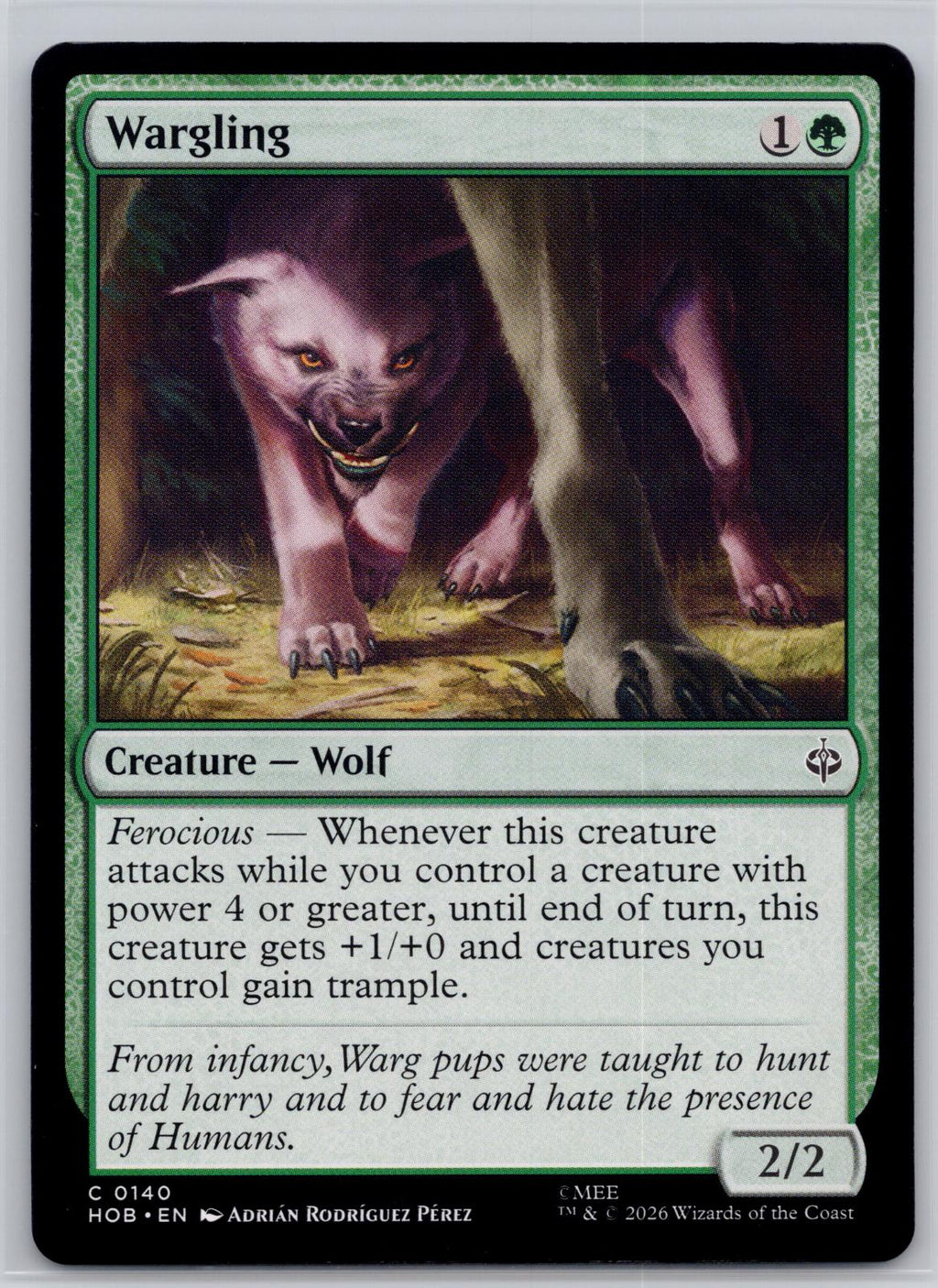 Wargling The Hobbit Magic: The Gathering Near Mint