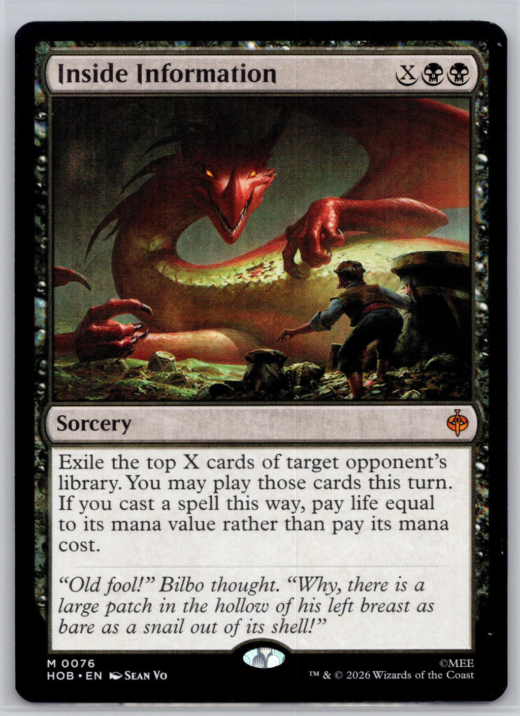 Inside Information The Hobbit Magic: The Gathering Near Mint
