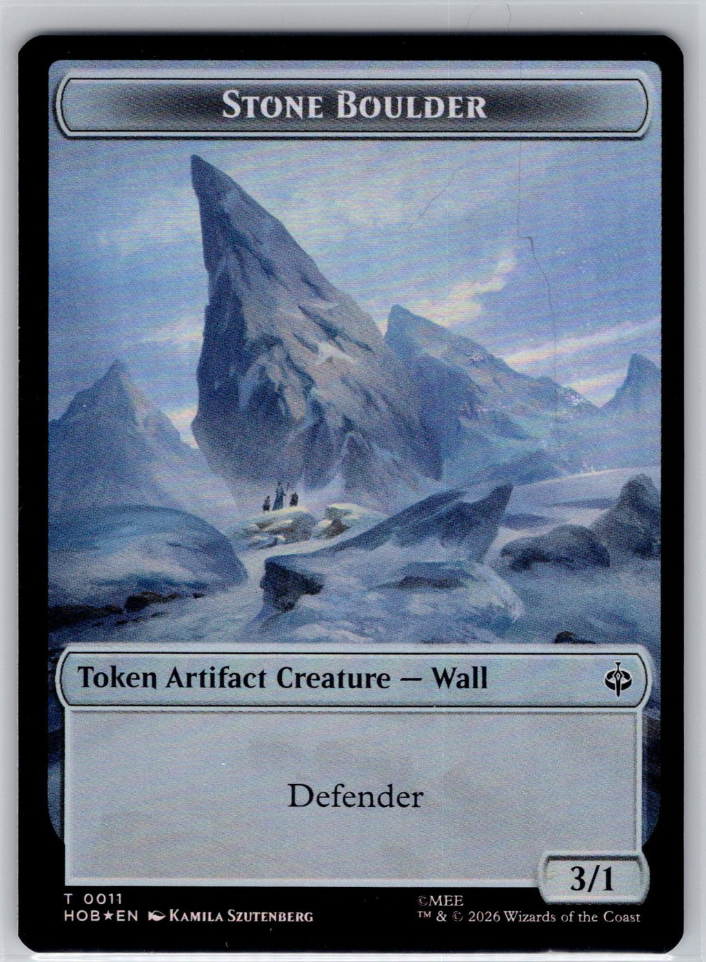 Stone Boulder // Dragon Double-Sided Token The Hobbit M:TG Foil NM
