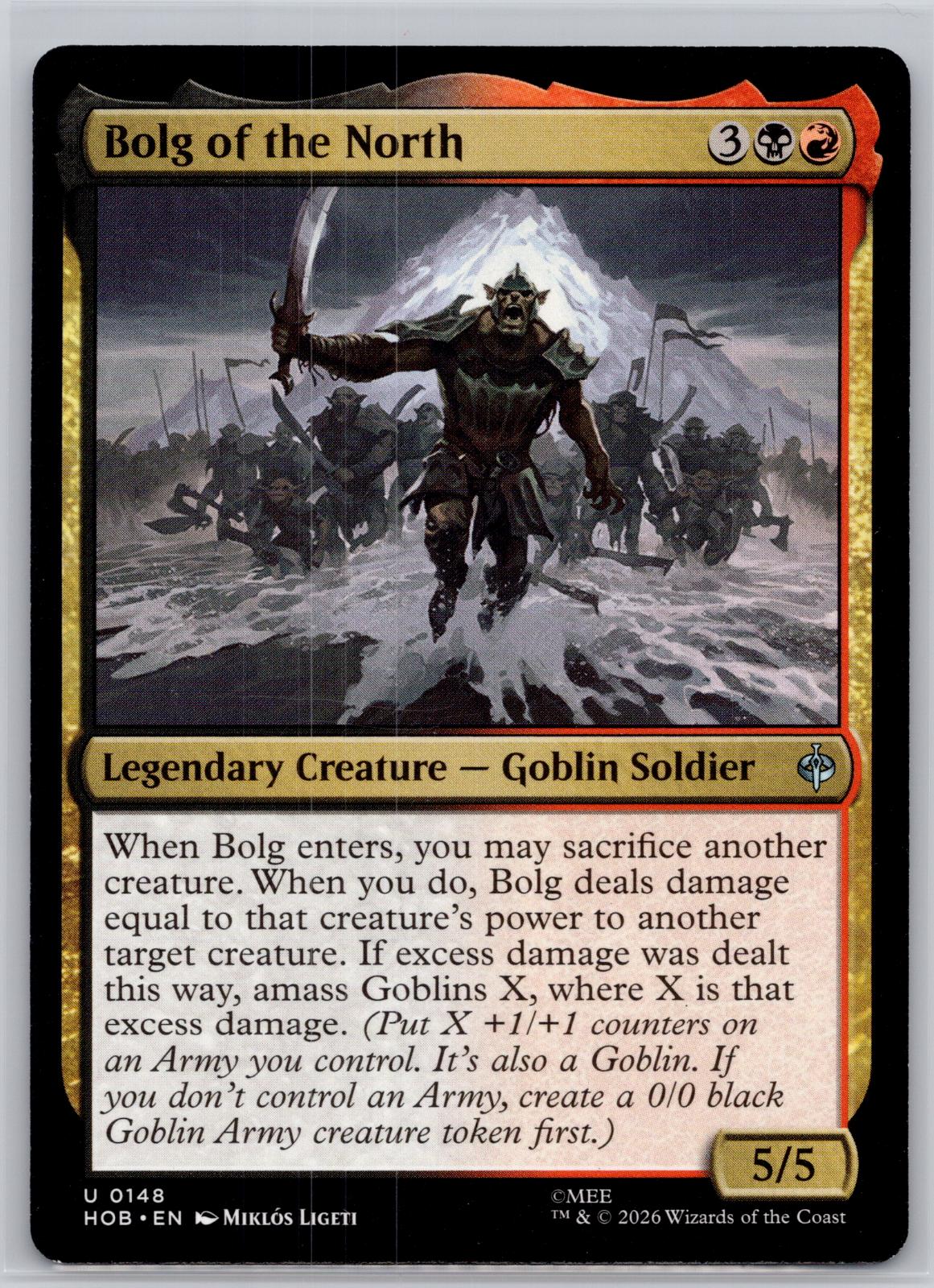 Bolg of the North The Hobbit Magic: The Gathering Near Mint