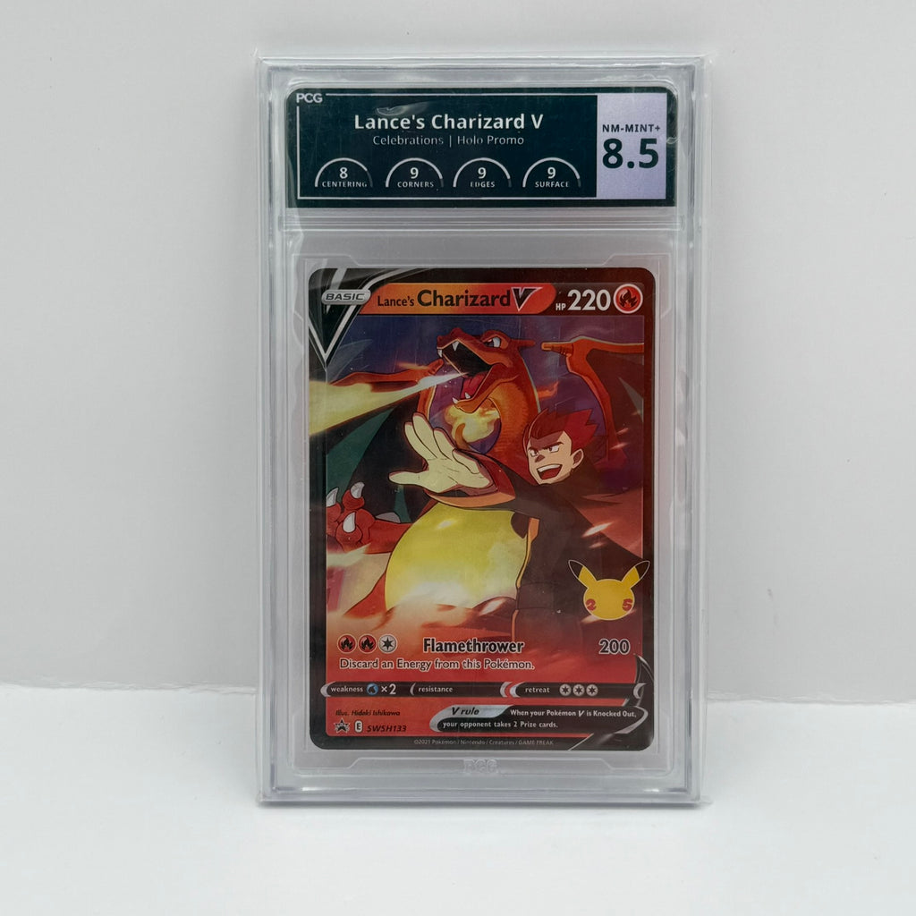 Lance's Charizard V Celebrations Holo Promo #SWSH133 PCG 8.5 NM-Mint+