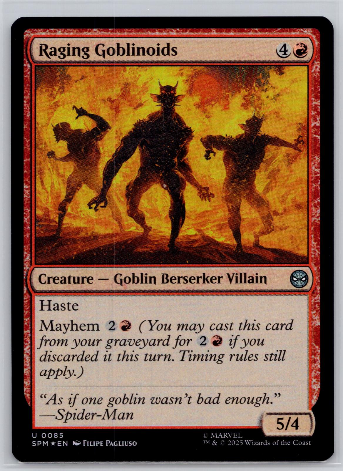 Raging Goblinoids Marvel's Spider-Man Magic: The Gathering Foil Near Mint
