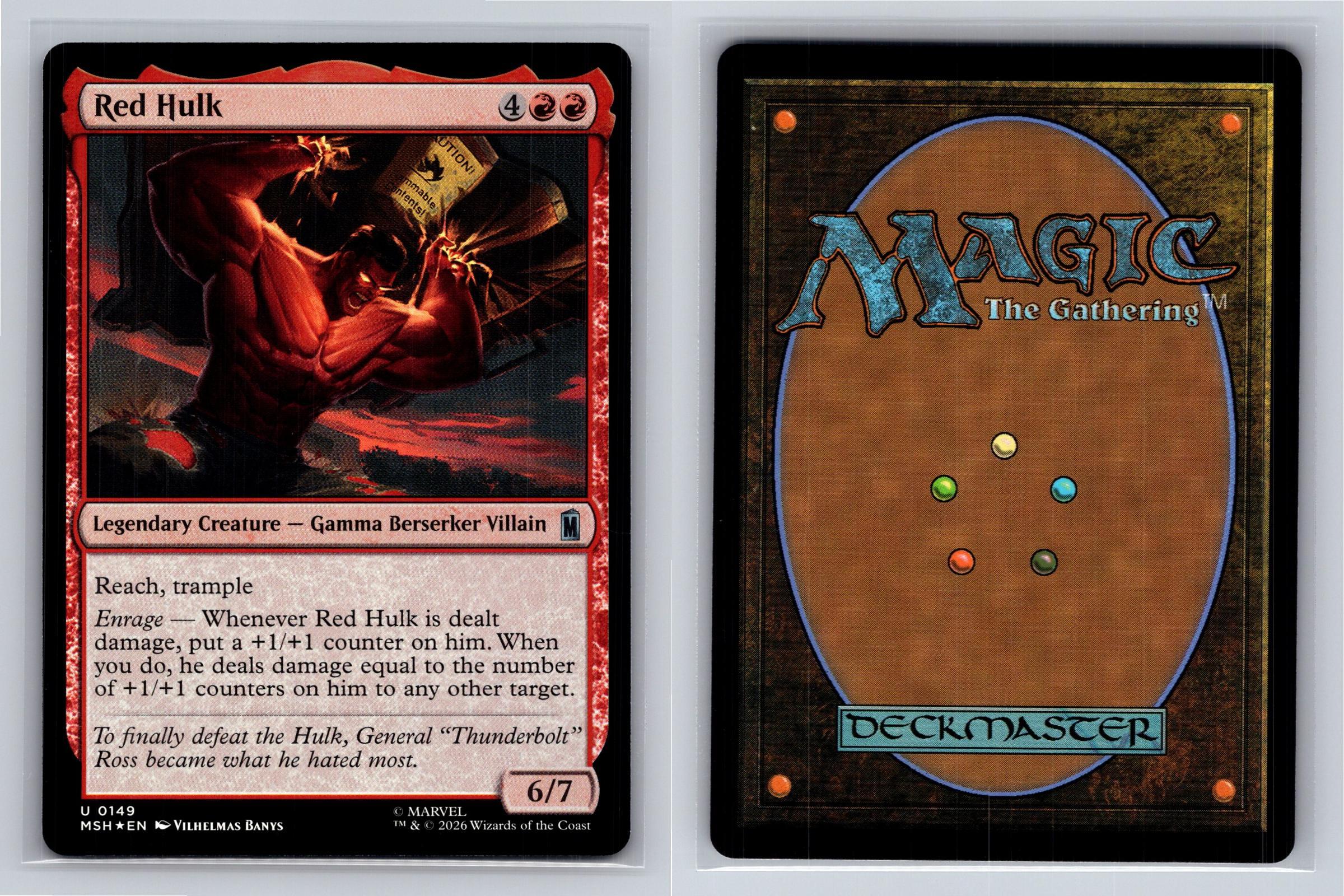 Red Hulk Marvel Super Heroes Magic: The Gathering Foil Near Mint