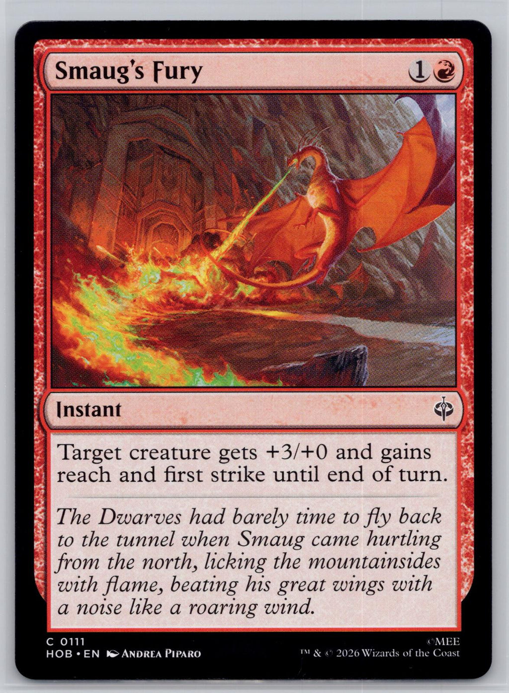 Smaug's Fury The Hobbit Magic: The Gathering Near Mint