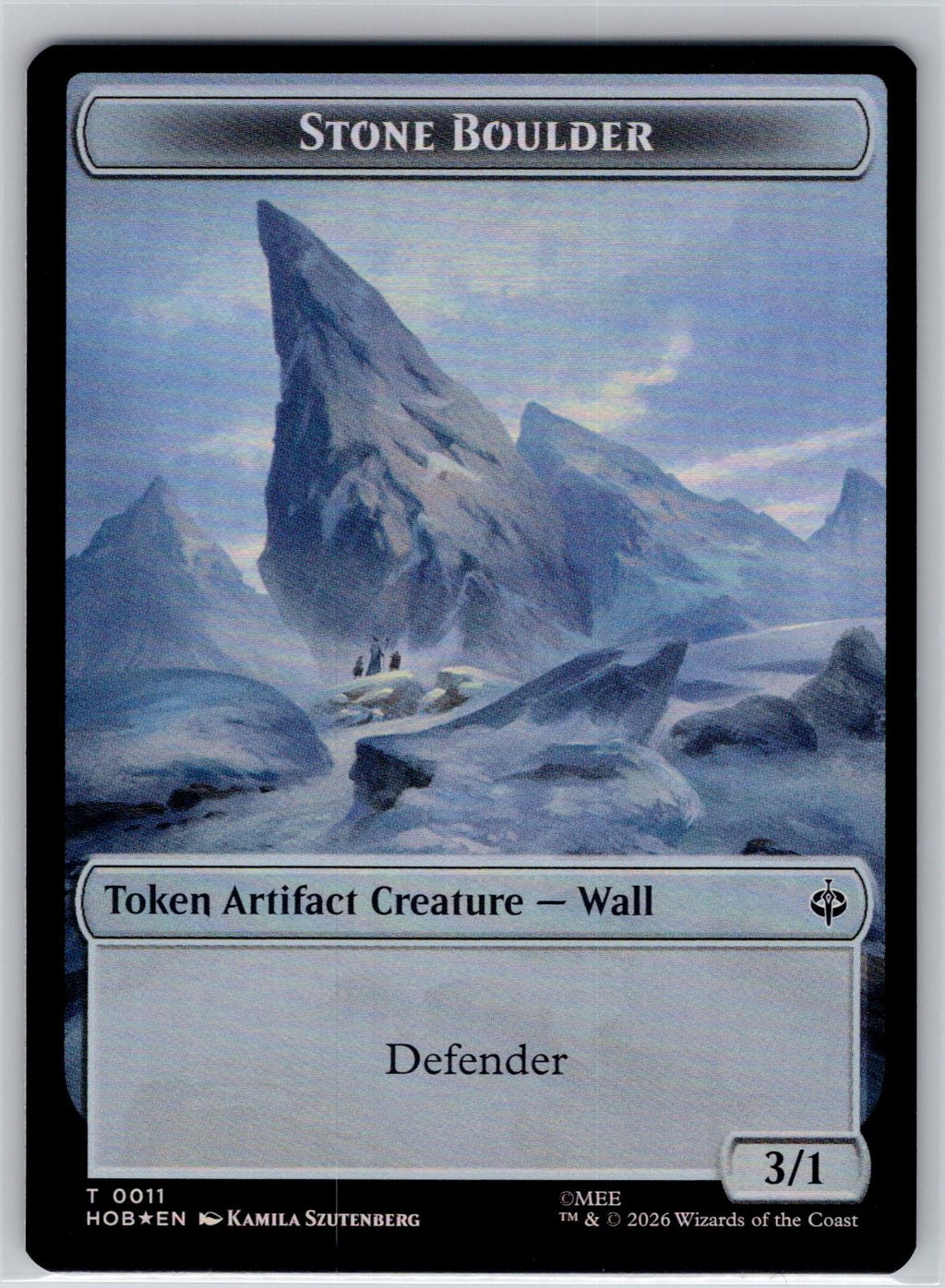 Stone Boulder // Bear Double-Sided Token The Hobbit Magic: The Gathering Foil NM